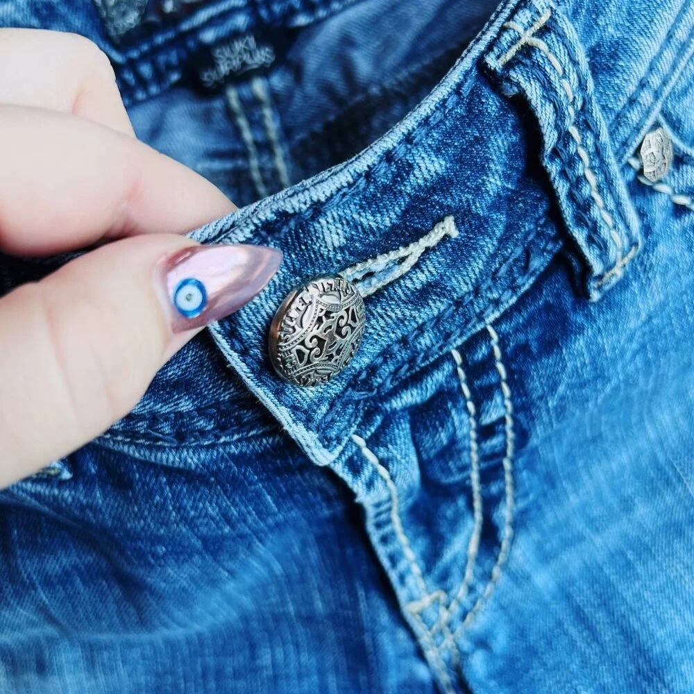 Silver Jeans Suki Bootcut Jeans 27x31 Y2K Boho Low Rise Flare Festival Denim - Picture 6 of 11